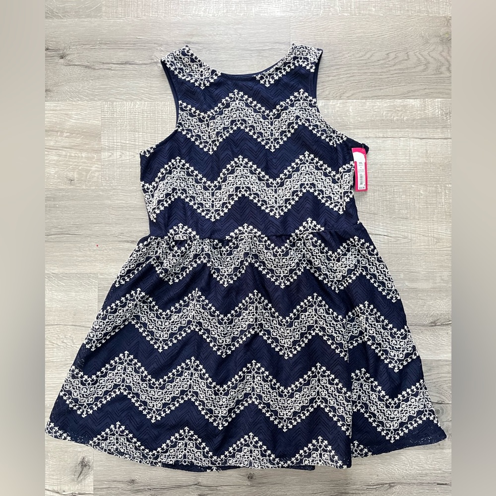 Xhilaration navy embroidered dress, XXL